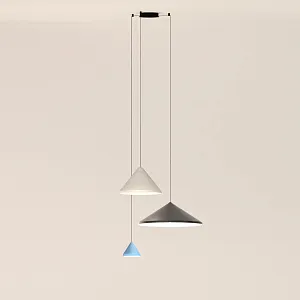 Set 2: 3x pendant lamp North black-beige-blue Dali-Dimming