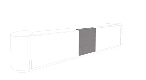 Front element straight counter 1600mm