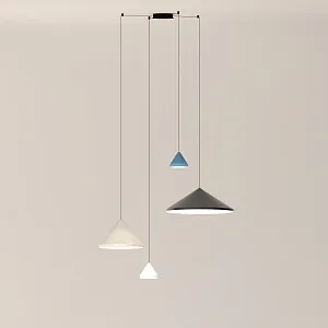 Set 3: 4x pendant lamp North beige-blue-black-white Dali-Dimming