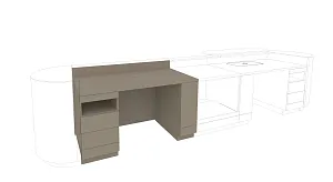 Counter desk workstation 1600mm right