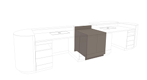 Counter sideboard with two doors