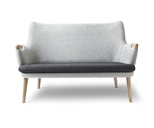 Two-seater sofa CH72 with armrests