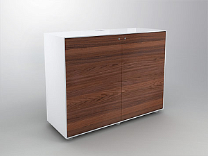 Sideboard H 930 mm with revolving doors and 6 drawers for hanging files