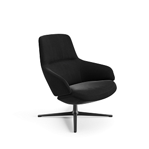 Lounge chair Aston Club low back in black