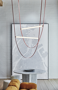 Wireline Double pendant lamp with diffused light